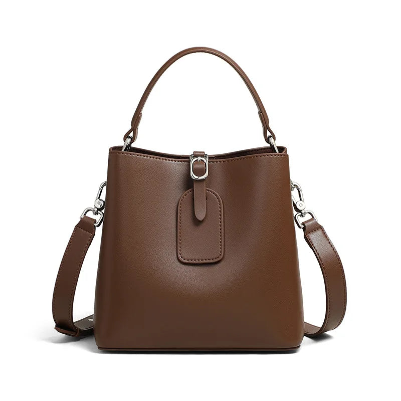 Jonlily Women Genuine Leather Shoulder Bag Female Handbag Totes Bucket Bag Crossbody Daybag Commuter Bag Purse -KG1387